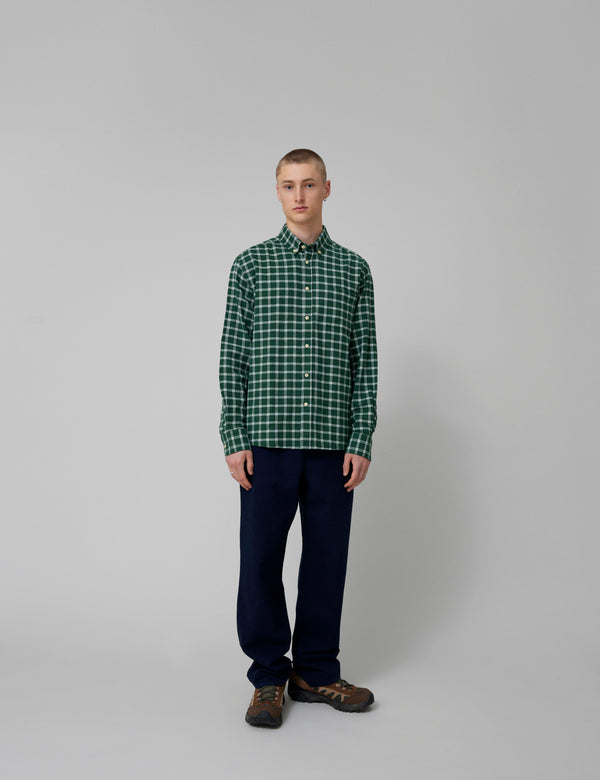 HORNET FLANNEL SHIRT - GREEN/CLOUD