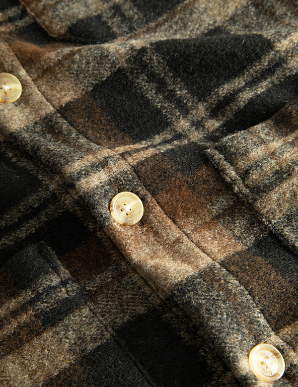 IVY WOOL OVERSHIRT - BROWN CHECK