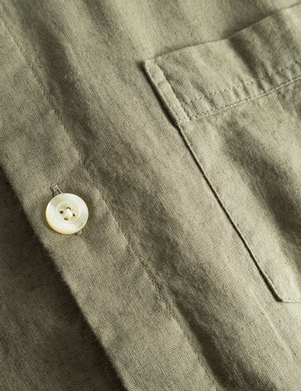 SERENE LINEN SS SHIRT - DUSTY OLIVE