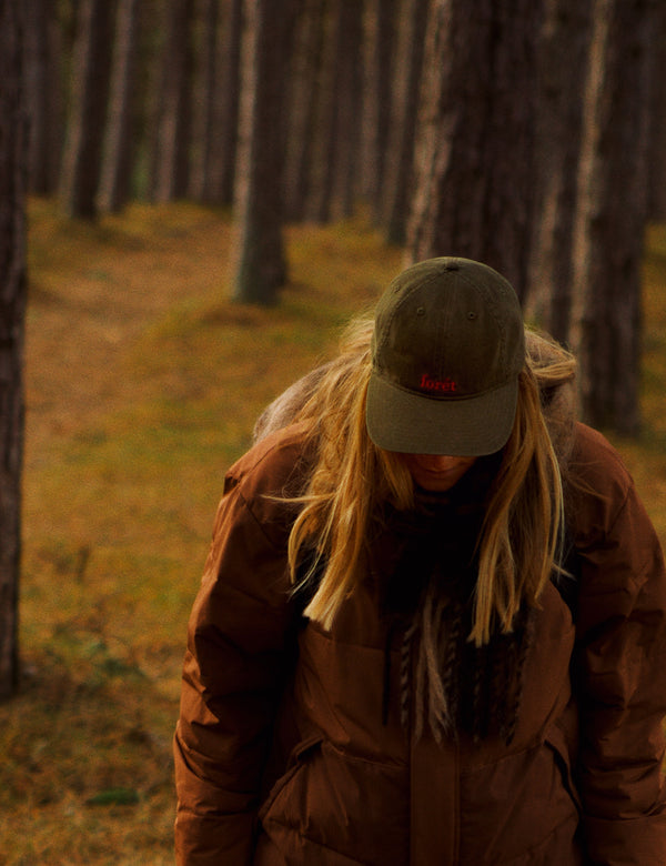 HAWK WASHED CAP - ARMY/RED