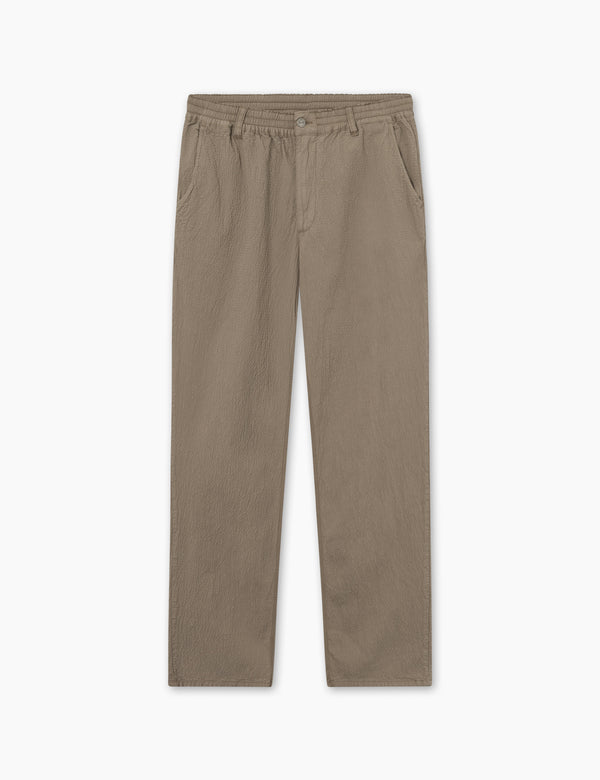 CLAY SEERSUCKER PANTS - TAUPE