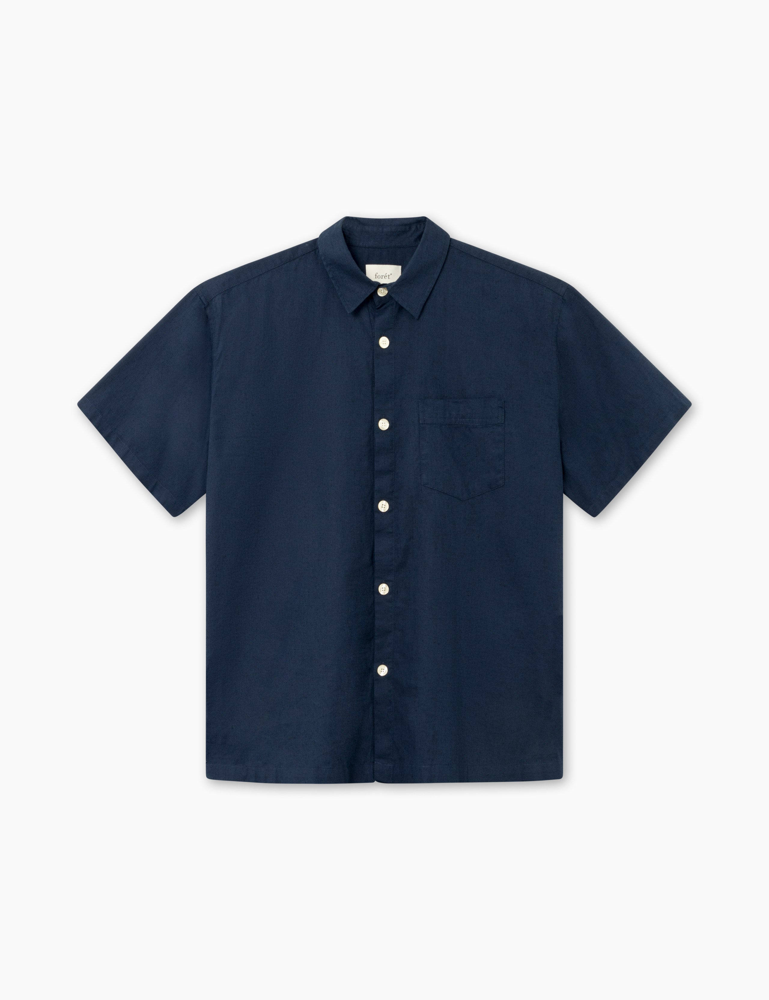 SERENE LINEN SS SHIRT - NAVY