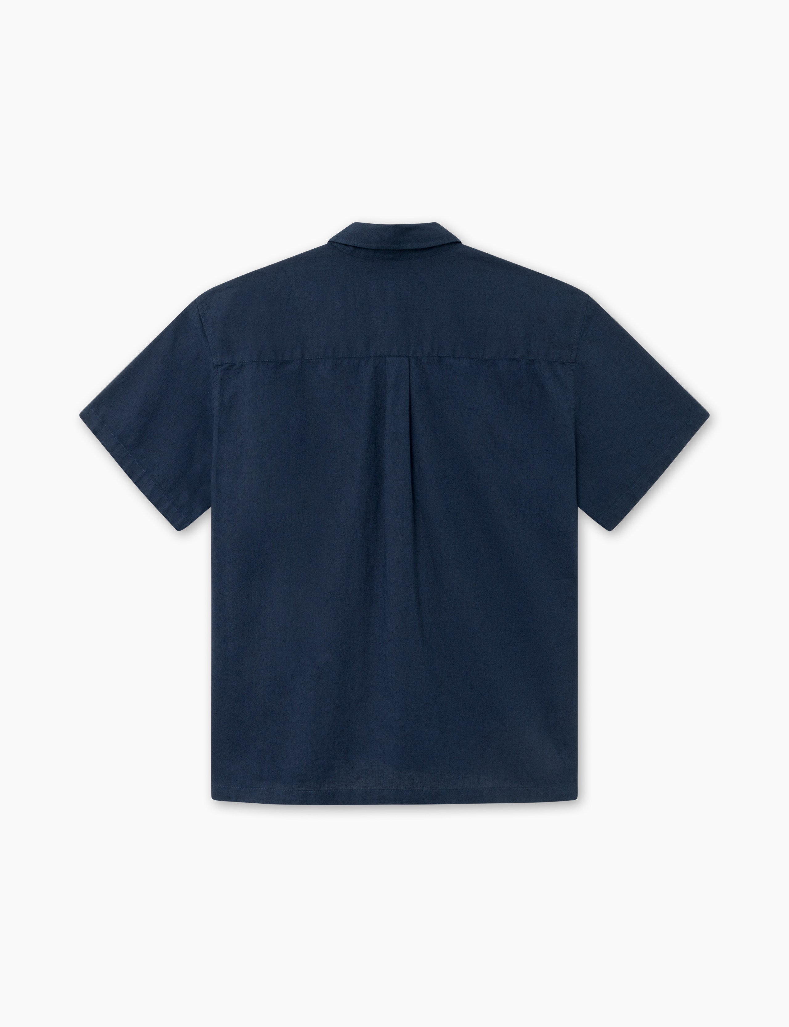 SERENE LINEN SS SHIRT - NAVY