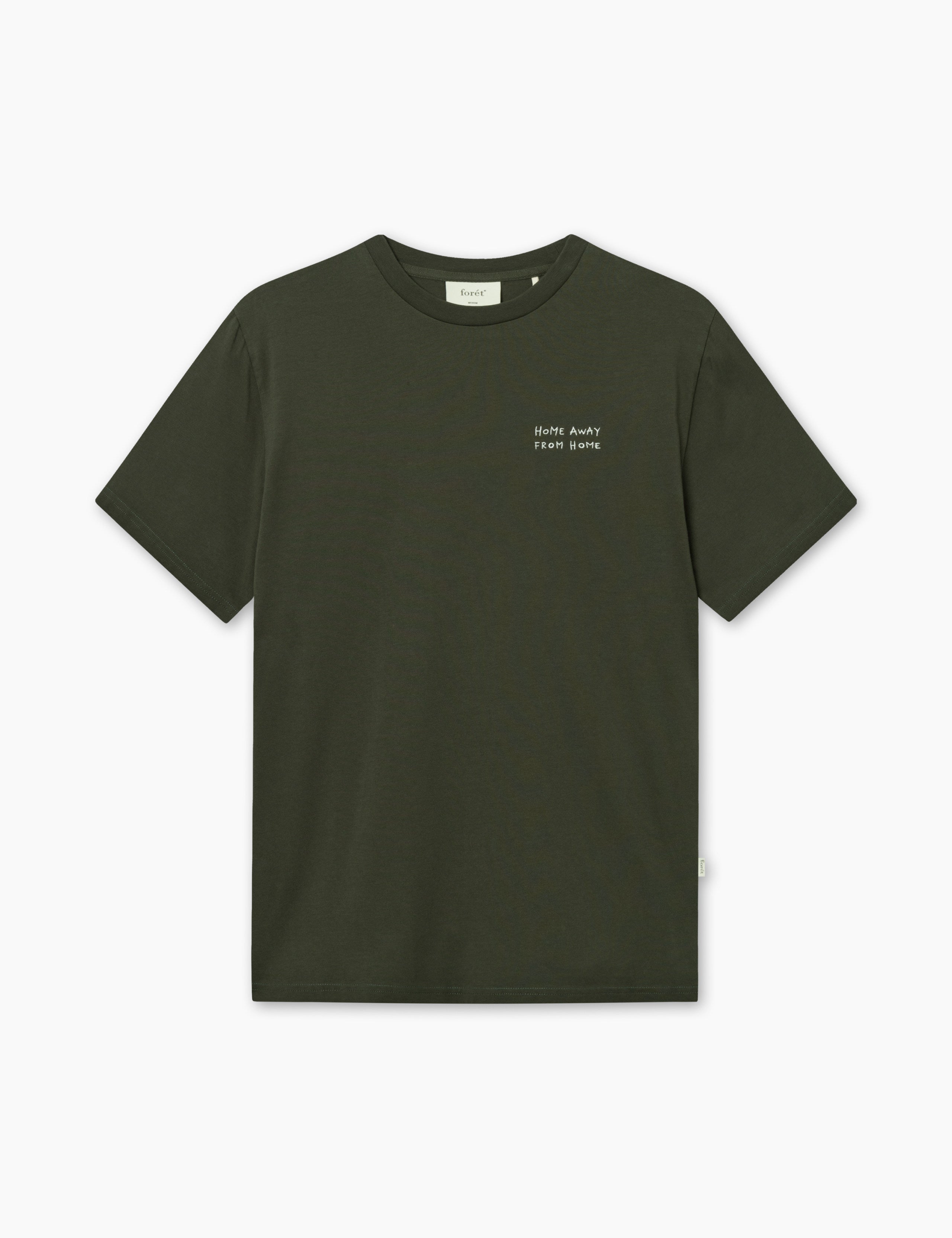 ABODE EMBROIDERY T-SHIRT - DARK MOSS/CLOUD