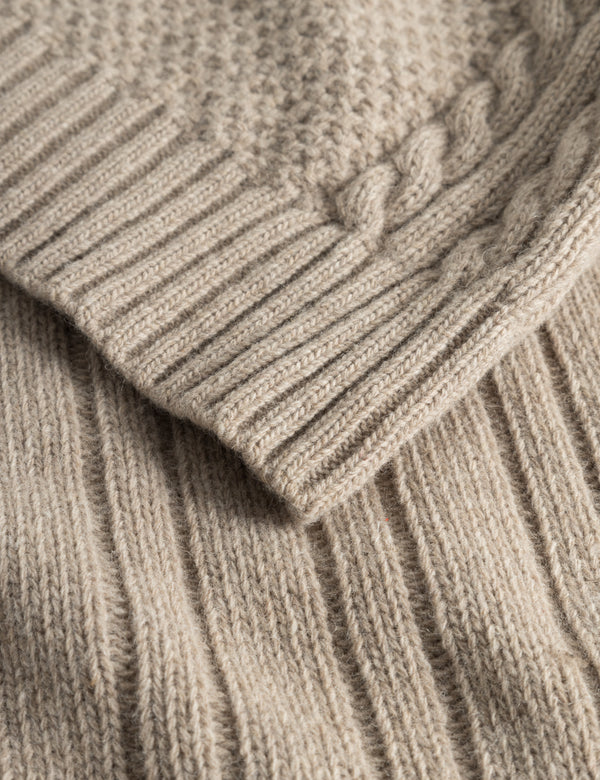 HYBRID CABLE KNIT - KHAKI