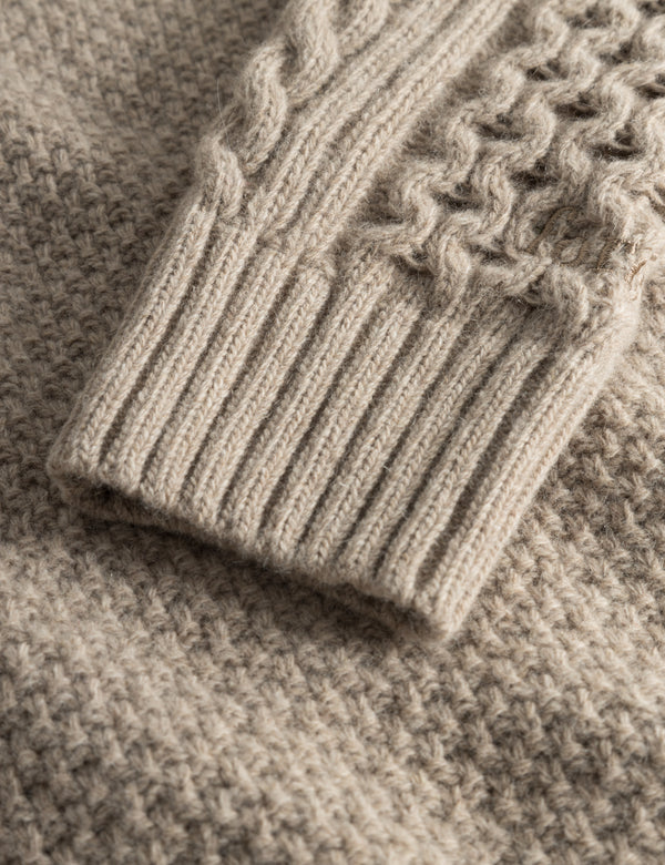 HYBRID CABLE KNIT - KHAKI