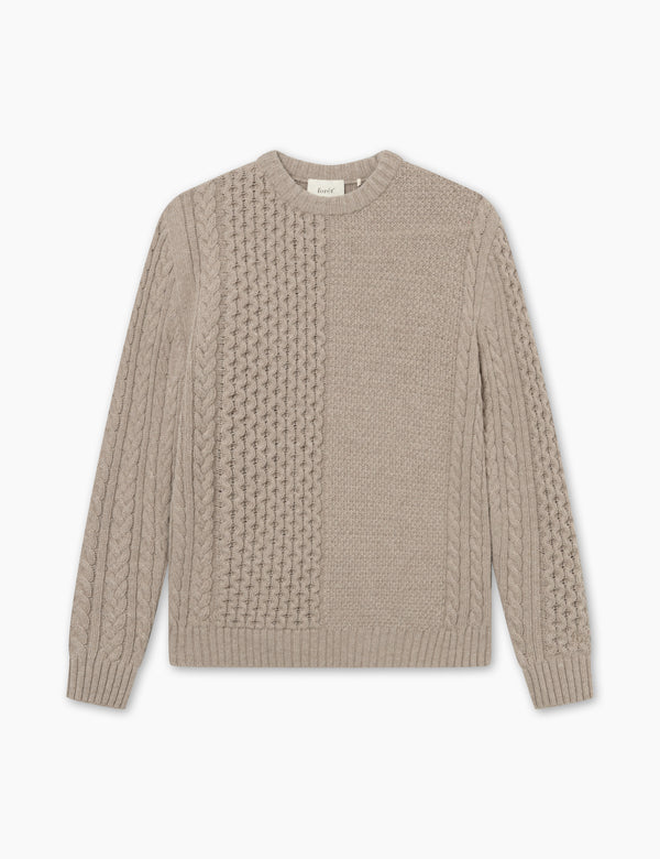 HYBRID CABLE KNIT - KHAKI