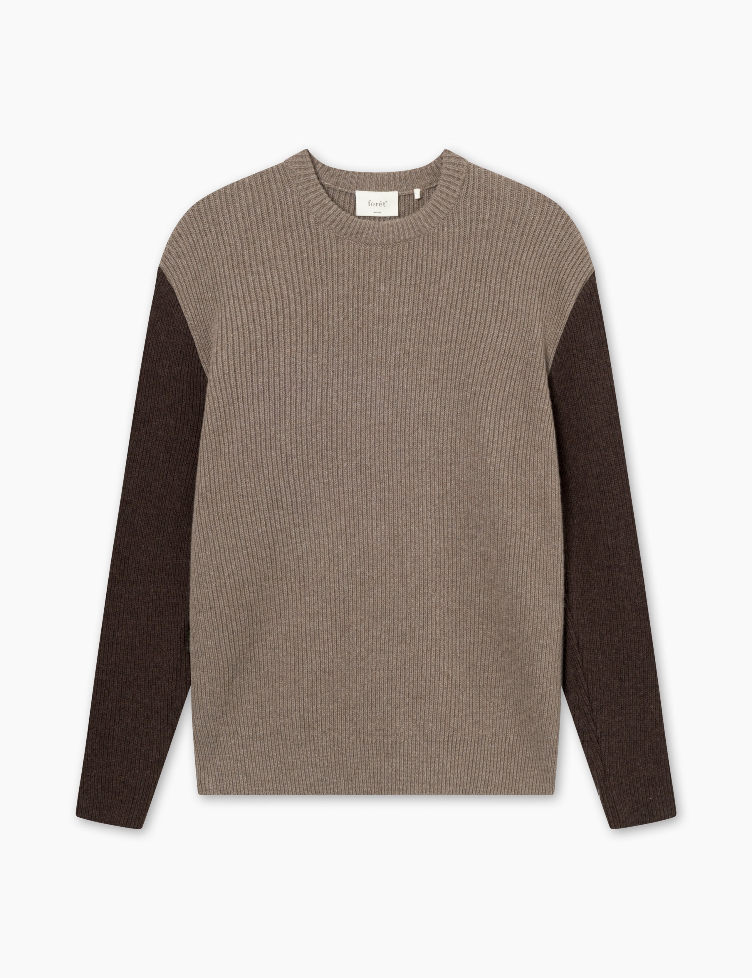 RELAX RIB KNIT - STONE/COLD BROWN