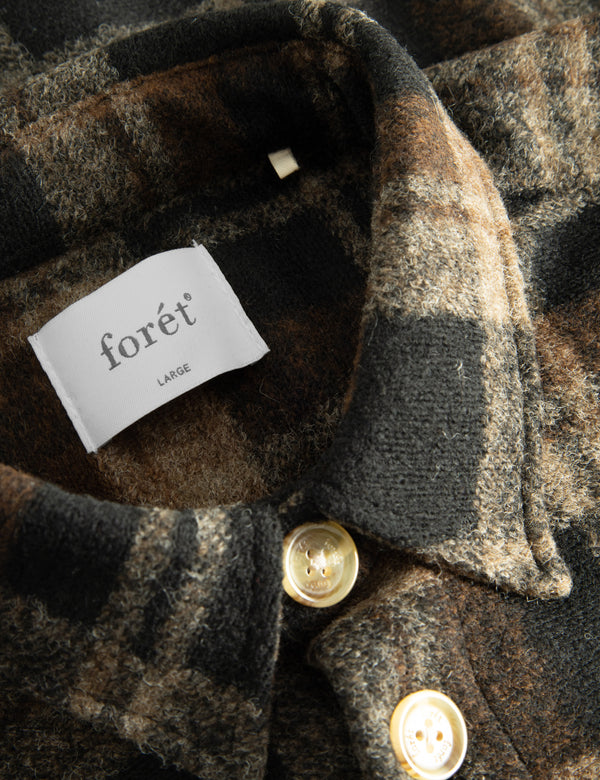 IVY WOOL OVERSHIRT - BROWN CHECK