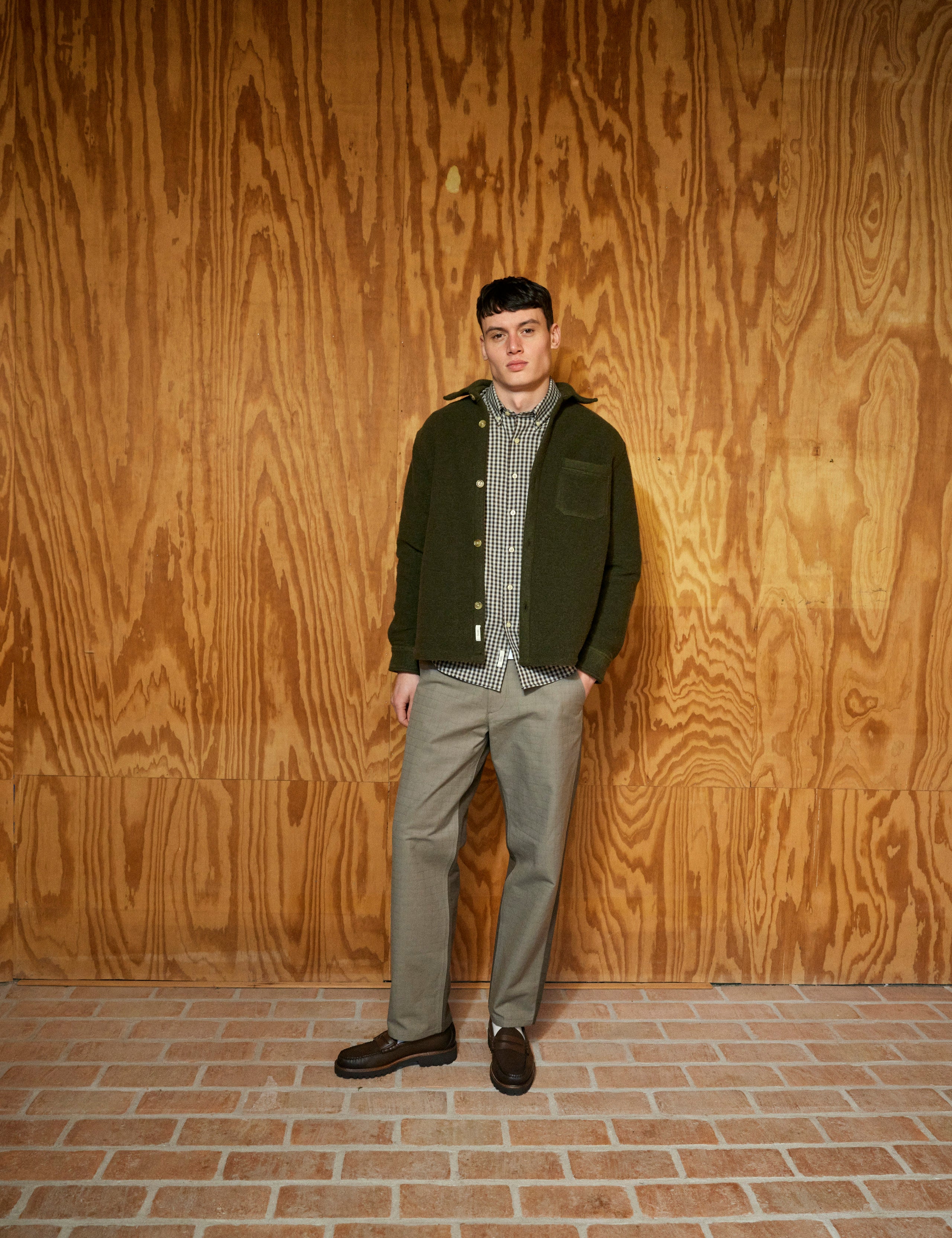 IVY WOOL OVERSHIRT - DARK MOSS