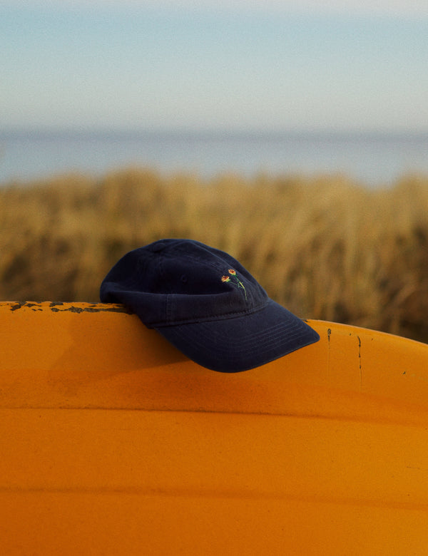 FLOWER WASHED CAP - NAVY