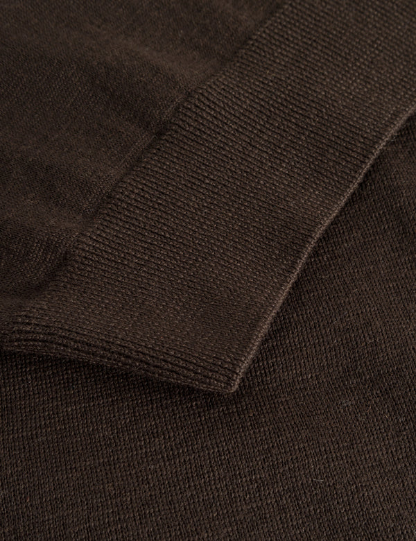 BASE MERINO POLO KNIT - COLD BROWN