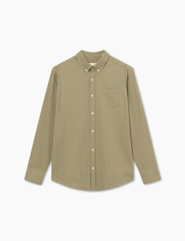 BUSH SEERSUCKER SHIRT - OLIVE