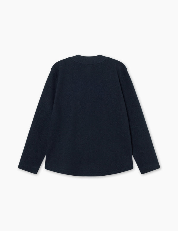 HILL WOOL CARDIGAN - NAVY