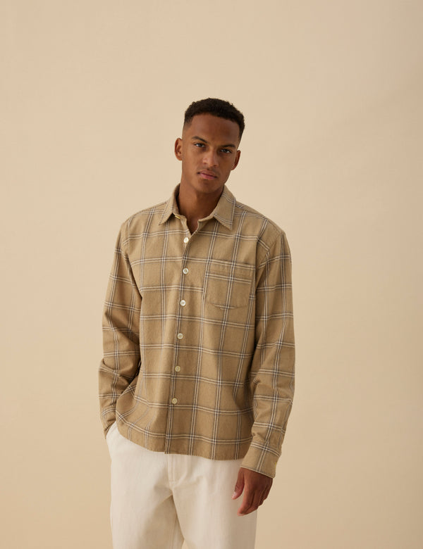 FABLE CHECK SHIRT - KHAKI CHECK