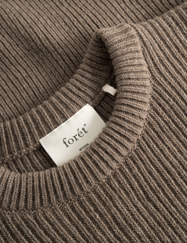 RELAX RIB KNIT - STONE/COLD BROWN