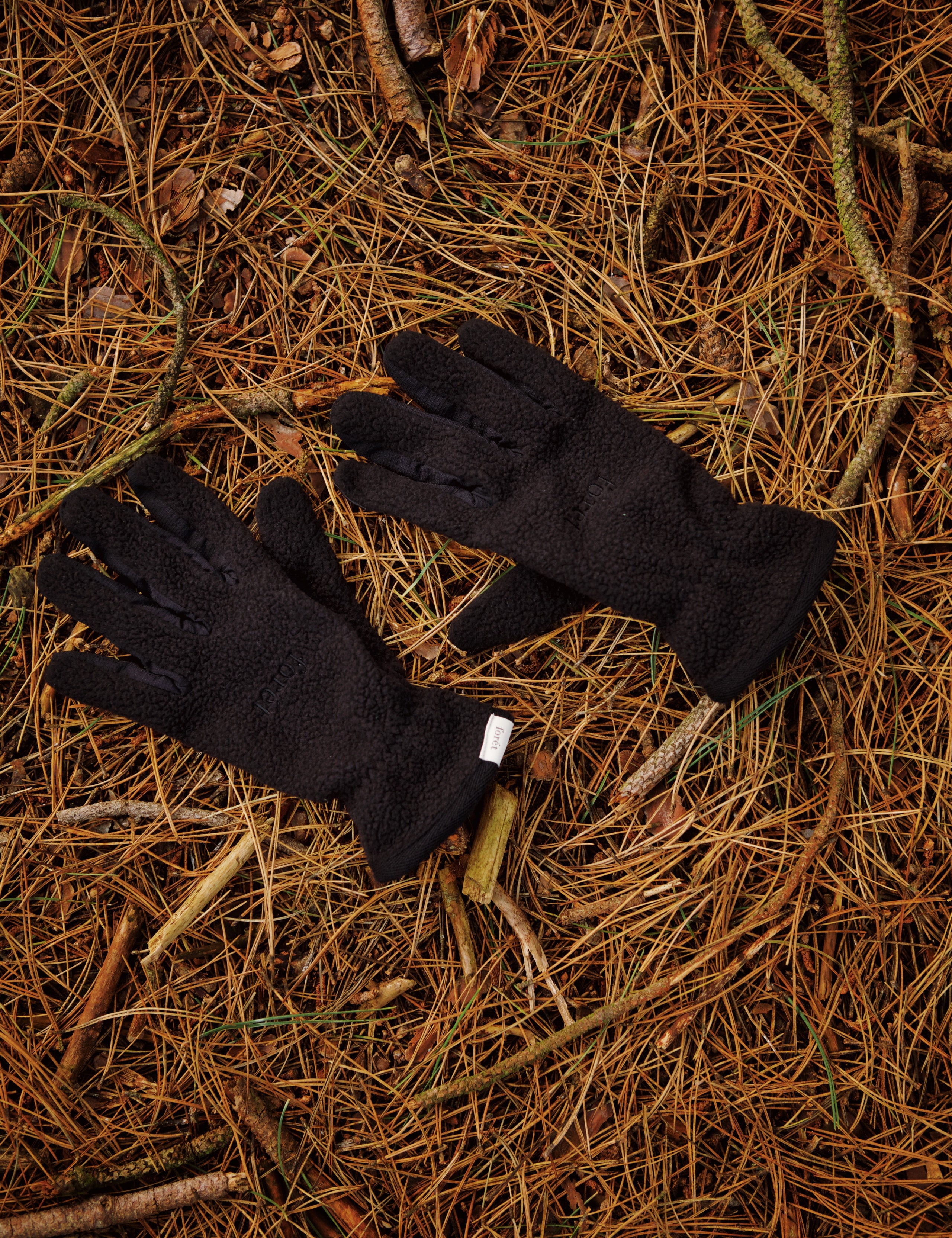 SNOW POLARTEC FLEECE GLOVES - BLACK