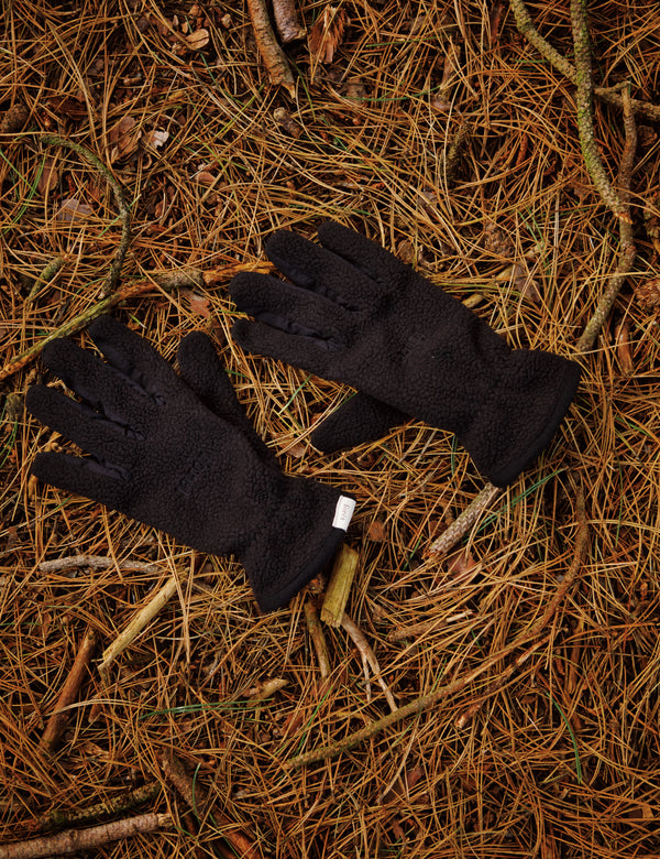 SNOW POLARTEC FLEECE GLOVES - BLACK