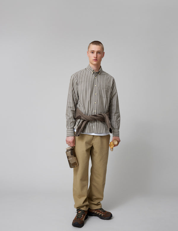 VISION SHIRT - COLD BROWN/KHAKI STRIPE