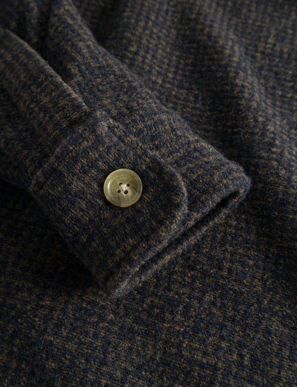 IVY WOOL OVERSHIRT - NAVY CHECK