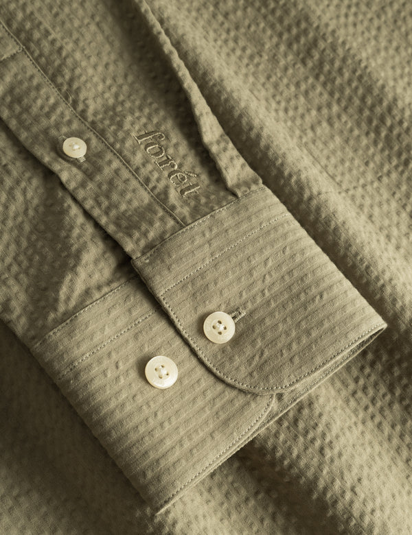 BUSH SEERSUCKER SHIRT - OLIVE