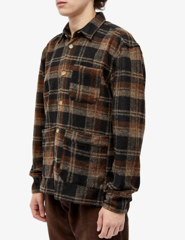 IVY WOOL OVERSHIRT - BROWN CHECK