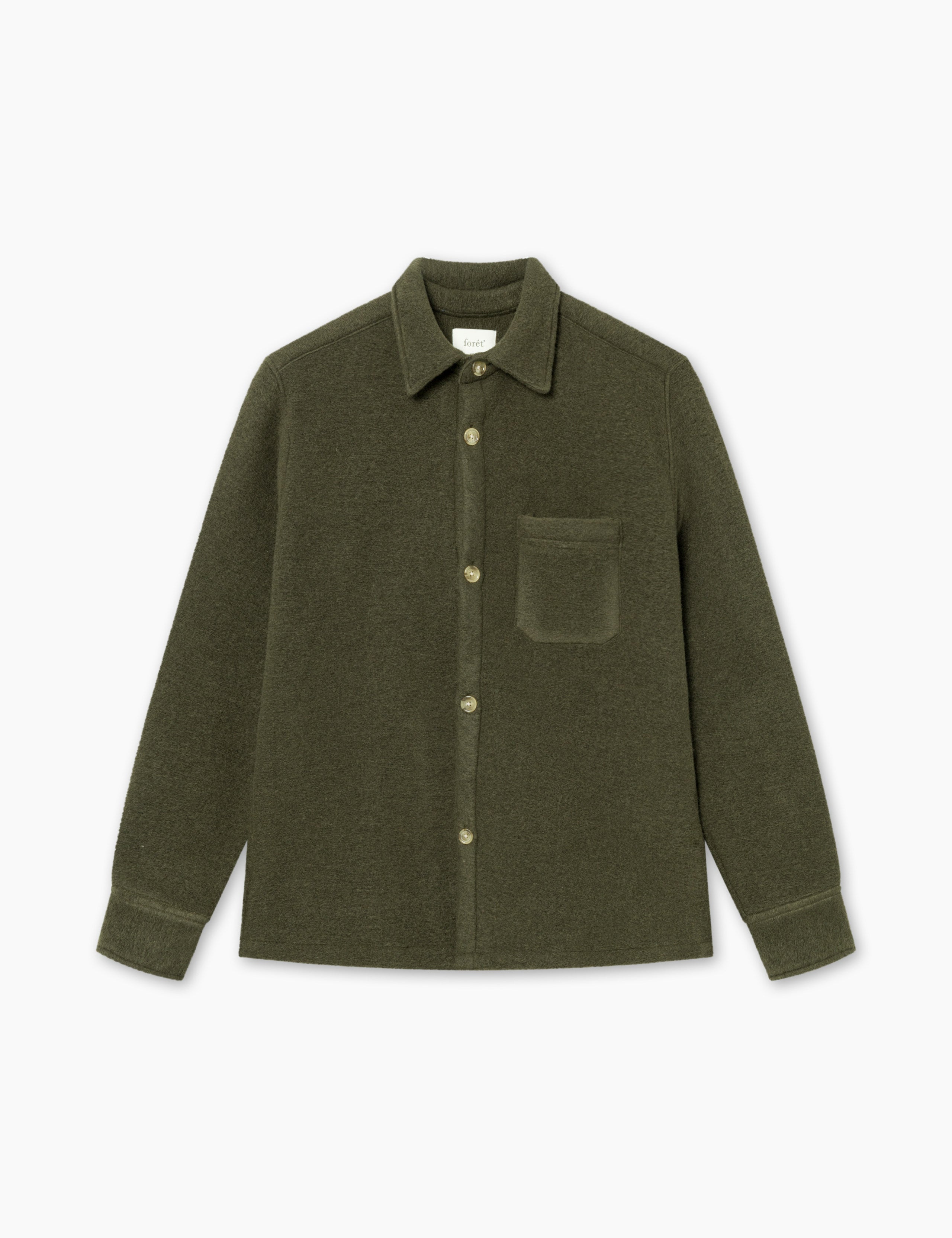 IVY WOOL OVERSHIRT - DARK MOSS