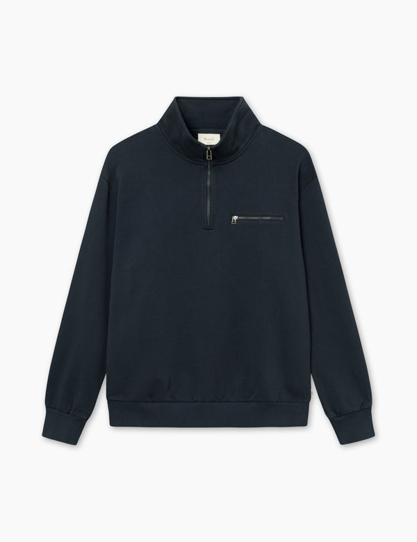 LOG HALF ZIP SWEATSHIRT - NAVY