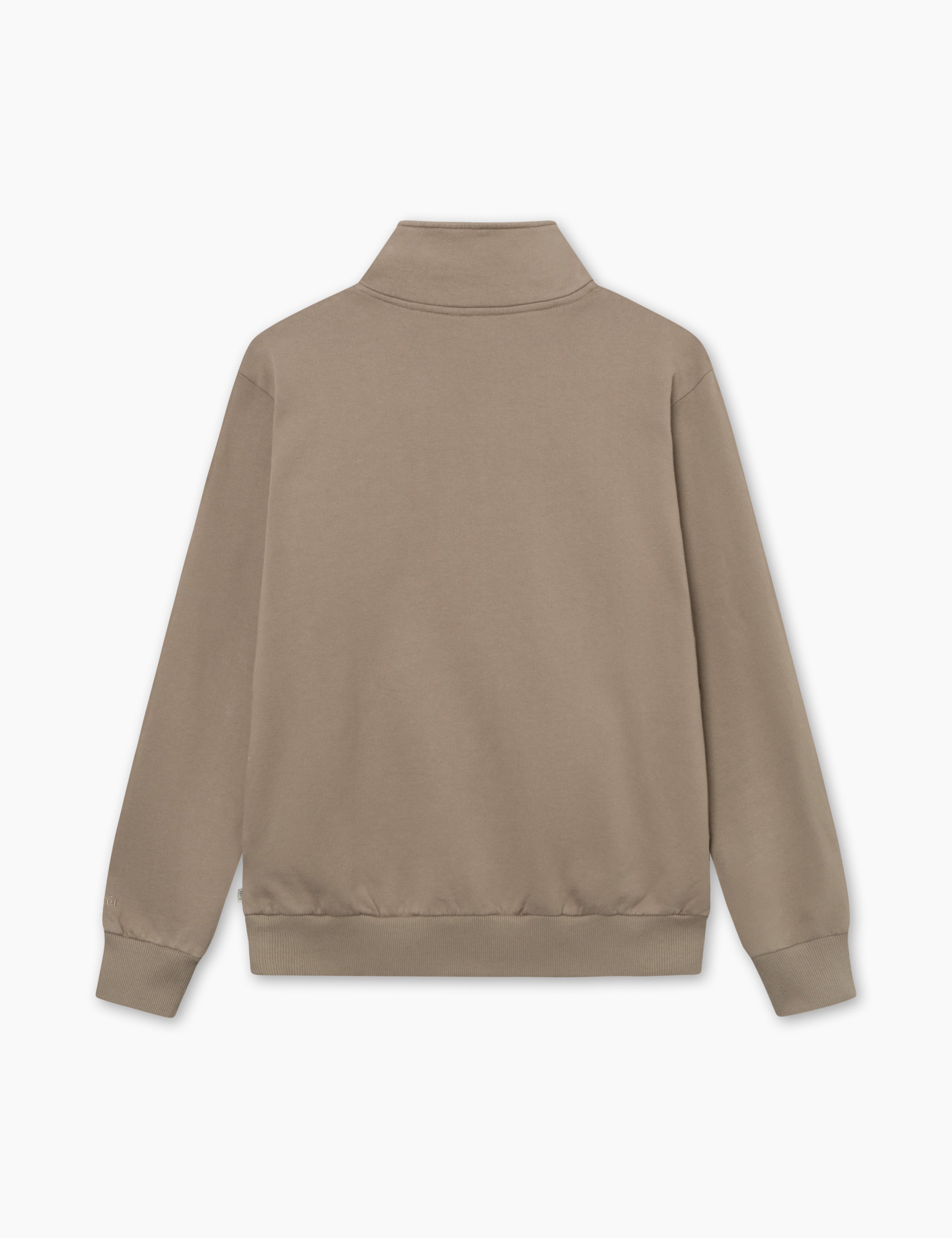 LOG HALF ZIP SWEATSHIRT - TAUPE