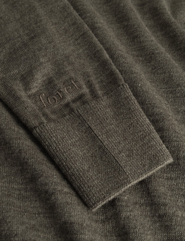 BASE MERINO POLO KNIT - DARK GREY MELANGÉ