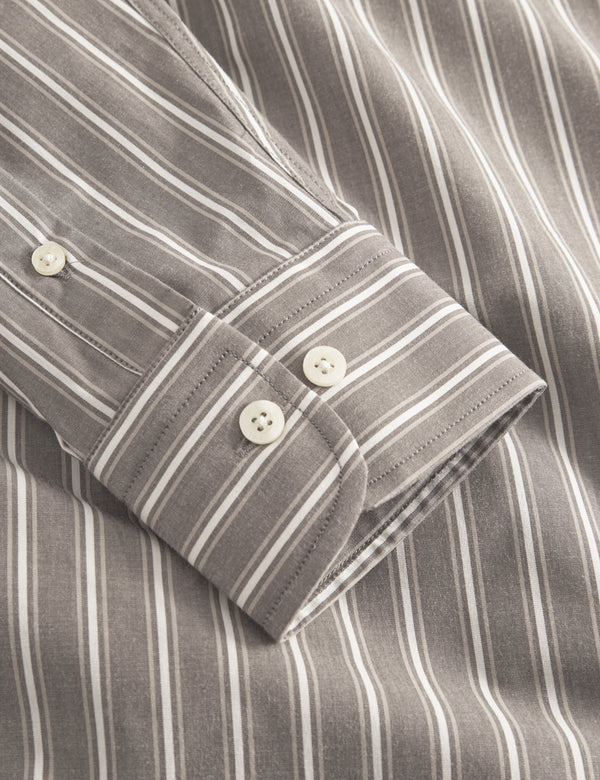 VISION SHIRT - COLD BROWN/KHAKI STRIPE