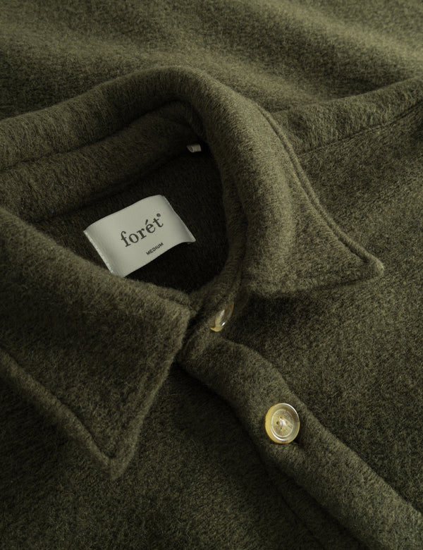 IVY WOOL OVERSHIRT - DARK MOSS