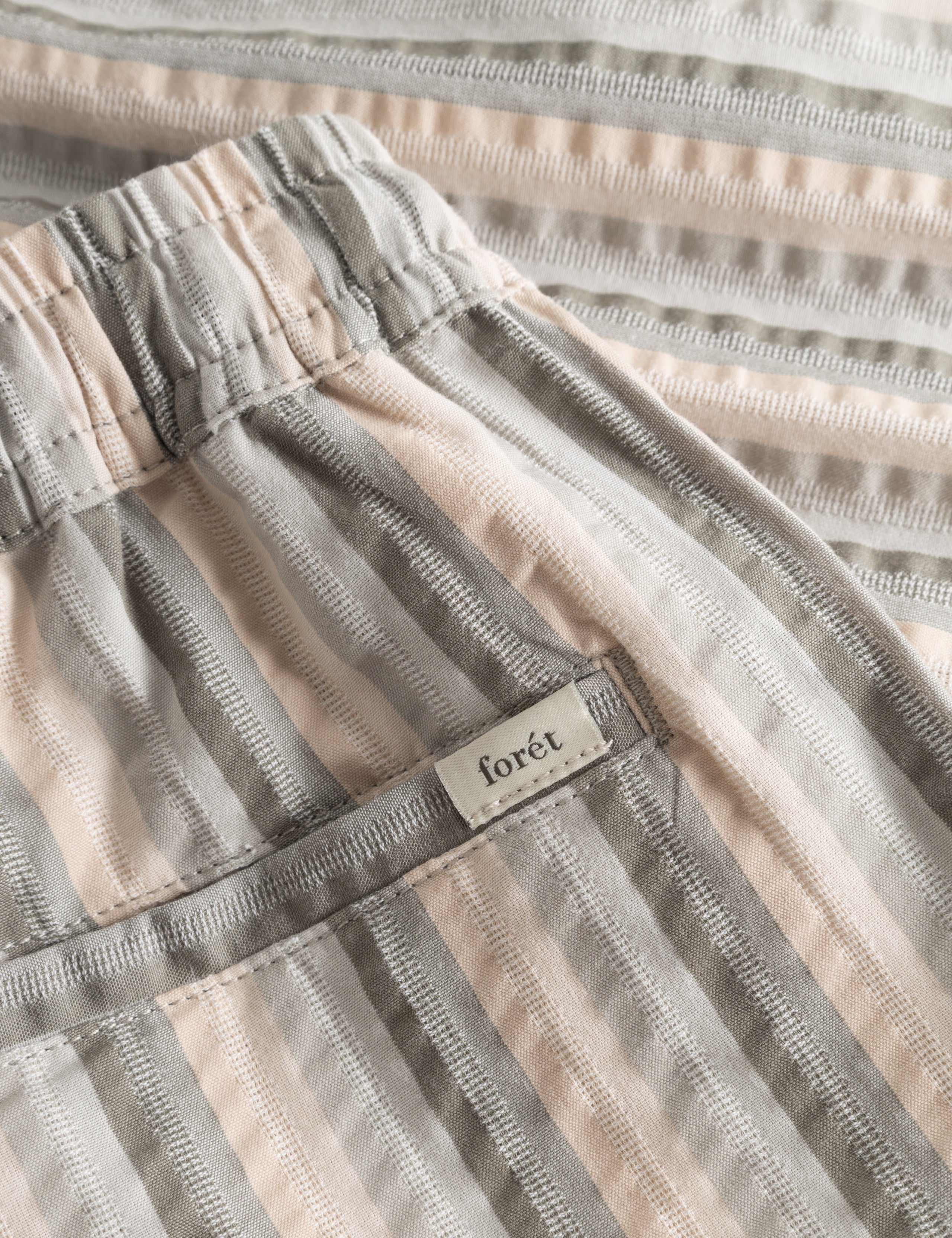 OTTER SEERSSUCKER SHORTS - GREY STRIPE