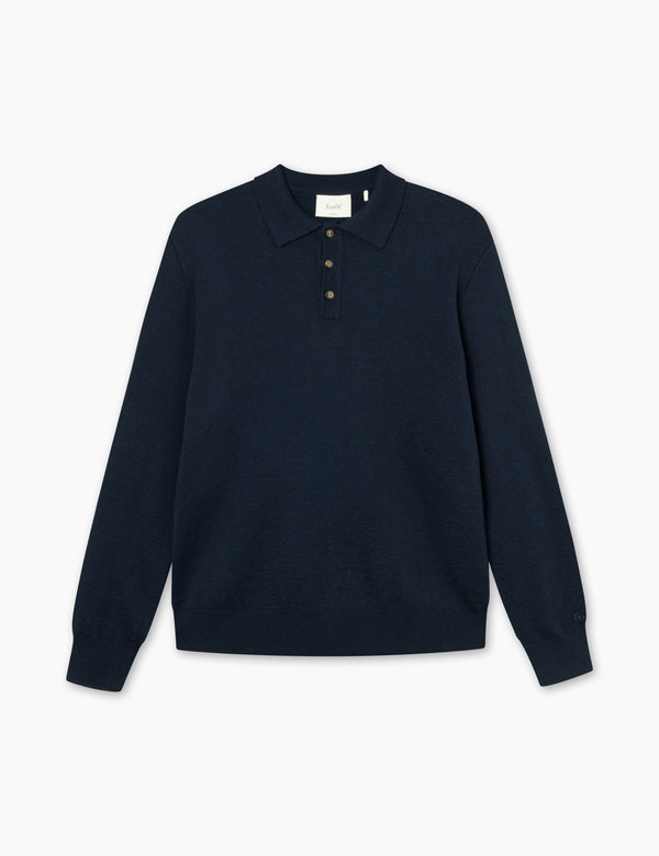 BASE MERINO POLO KNIT - NAVY