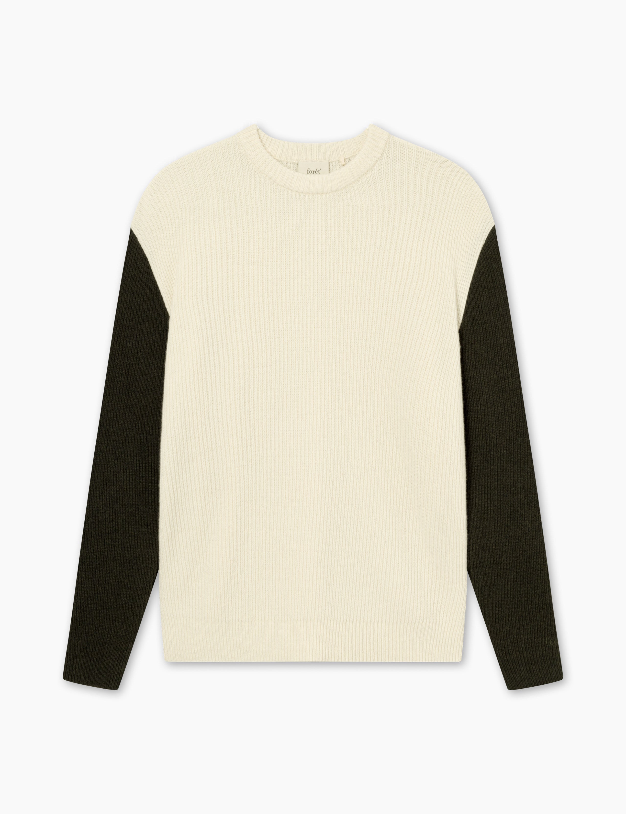 RELAX RIB KNIT - CLOUD/DARK MOSS