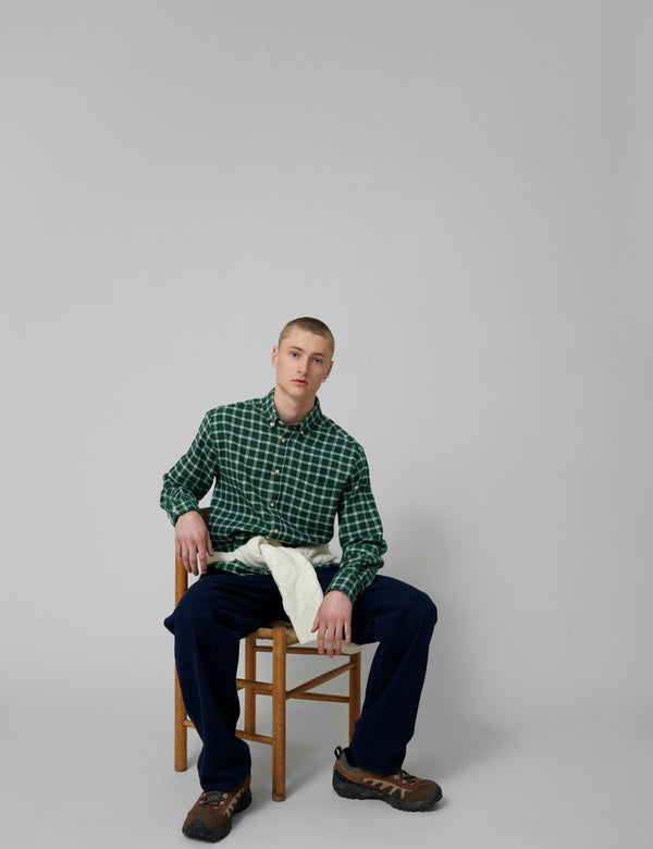 HORNET FLANNEL SHIRT - GREEN/CLOUD