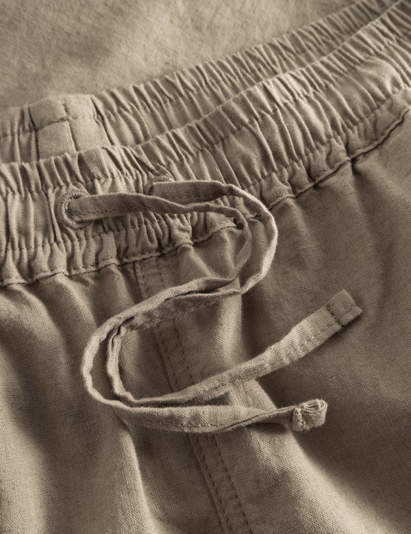 SERENE LINEN SHORTS - TAUPE