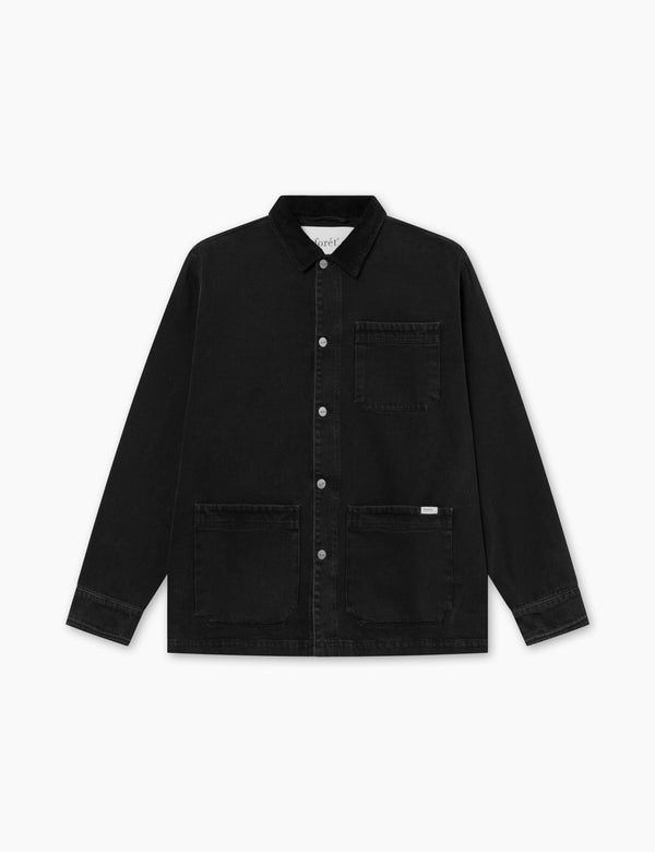 ROWAN OVERSHIRT - WASHED BLACK DENIM