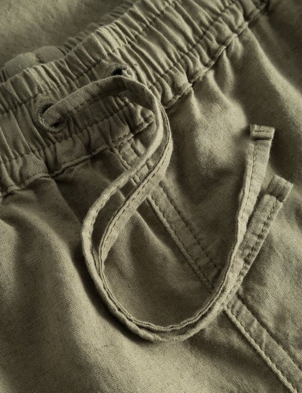 SERENE LINEN SHORTS - DUSTY OLIVE