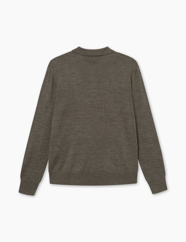 BASE MERINO POLO KNIT - DARK GREY MELANGÉ