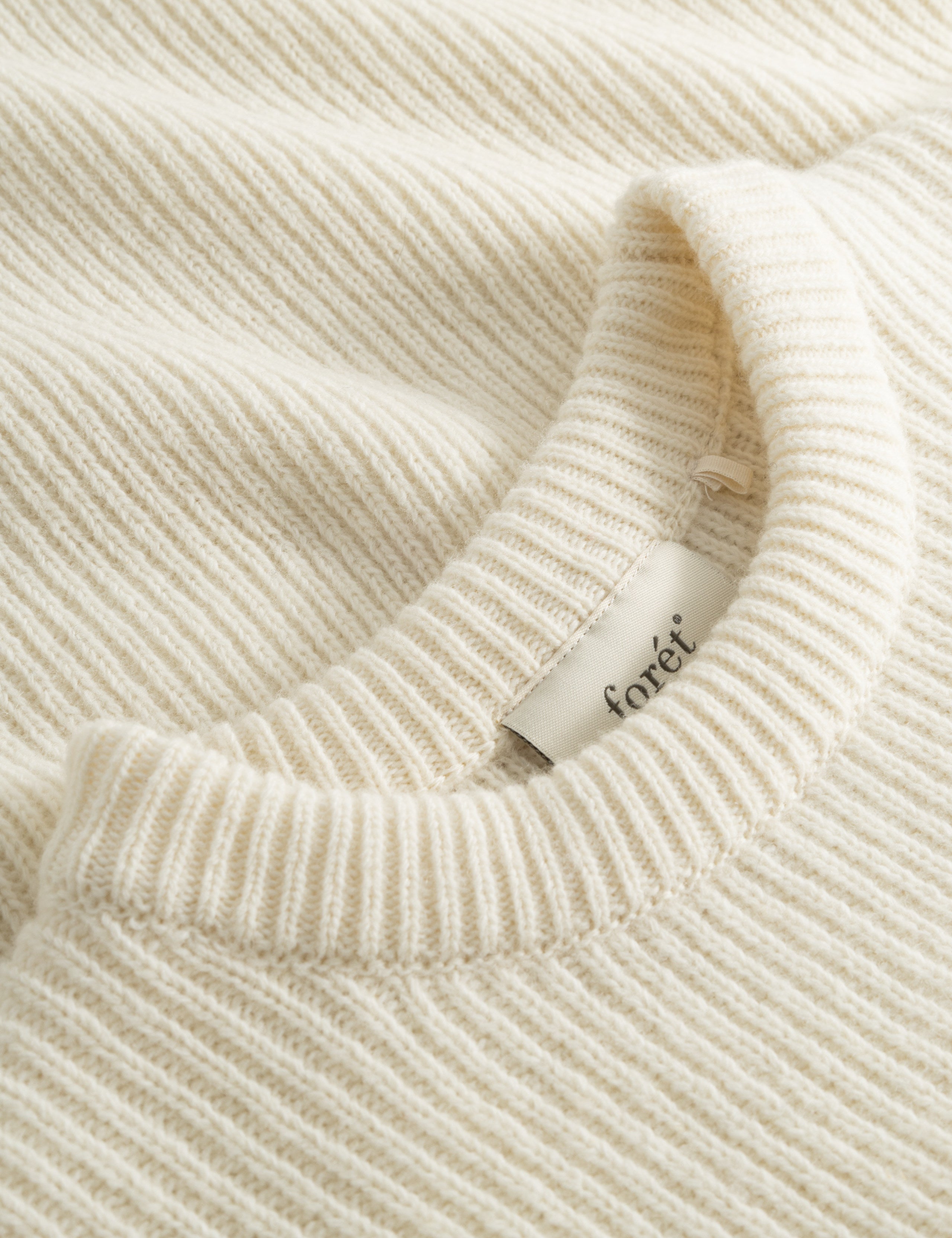 RELAX RIB KNIT - CLOUD/DARK MOSS