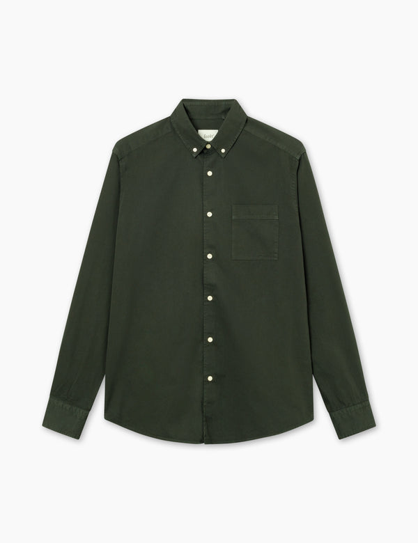 CAMP LIGHT TWILL SHIRT - DARK MOSS